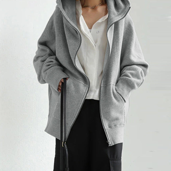 Levoire | Veste Décontractée Avec Capuche Et Fermeture Éclair Gris