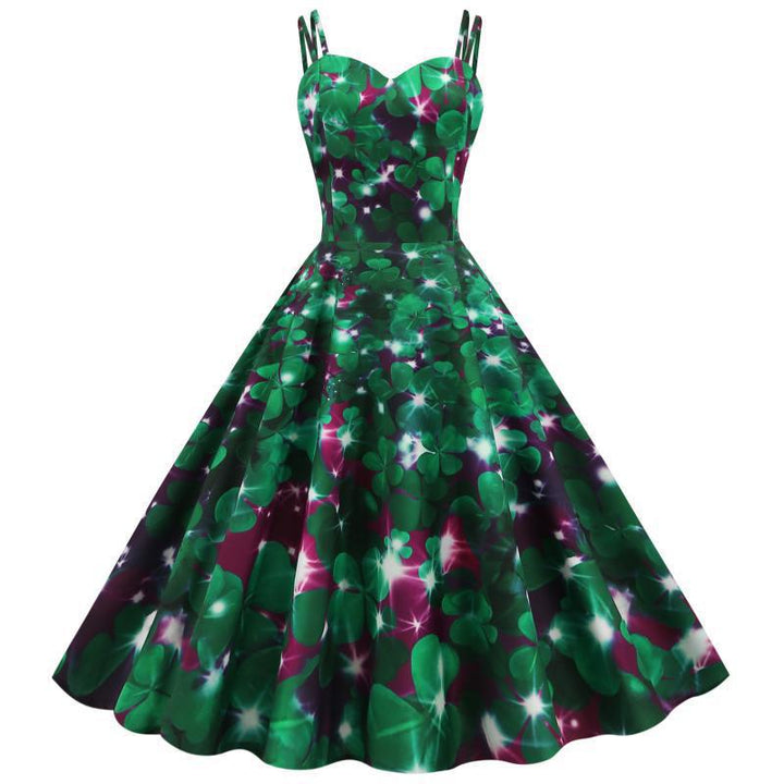 Robe A-Line vintage pour femmes avec un charmant motif floral Levoire