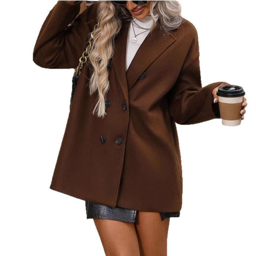 Veste blazer tendance oversize pour femmes en matériau doux Levoire