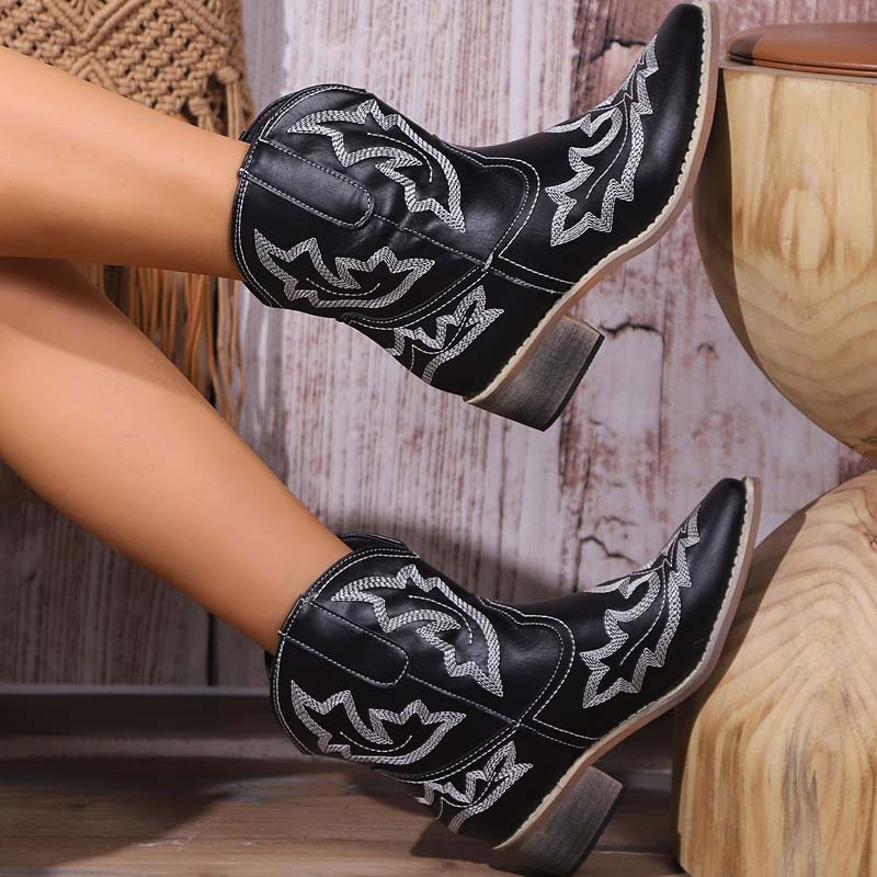 Levoire | Bottes De Cowboy Avec Détails Brodés Pour Femmes