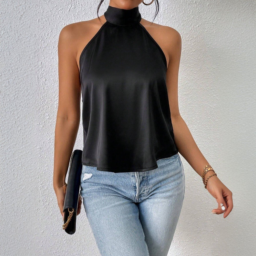 Haut halter élégant pour femmes avec finition soyeuse Levoire