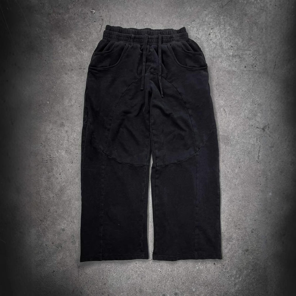 Pantalons en tissu décontractés pour femmes avec taille élastique et poches latérales volumineuses Levoire