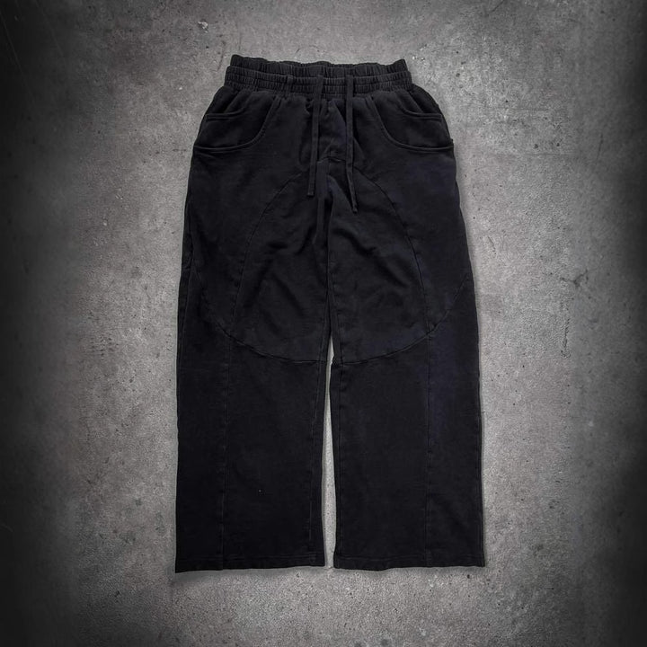 Pantalons en tissu décontractés pour femmes avec taille élastique et poches latérales volumineuses Levoire