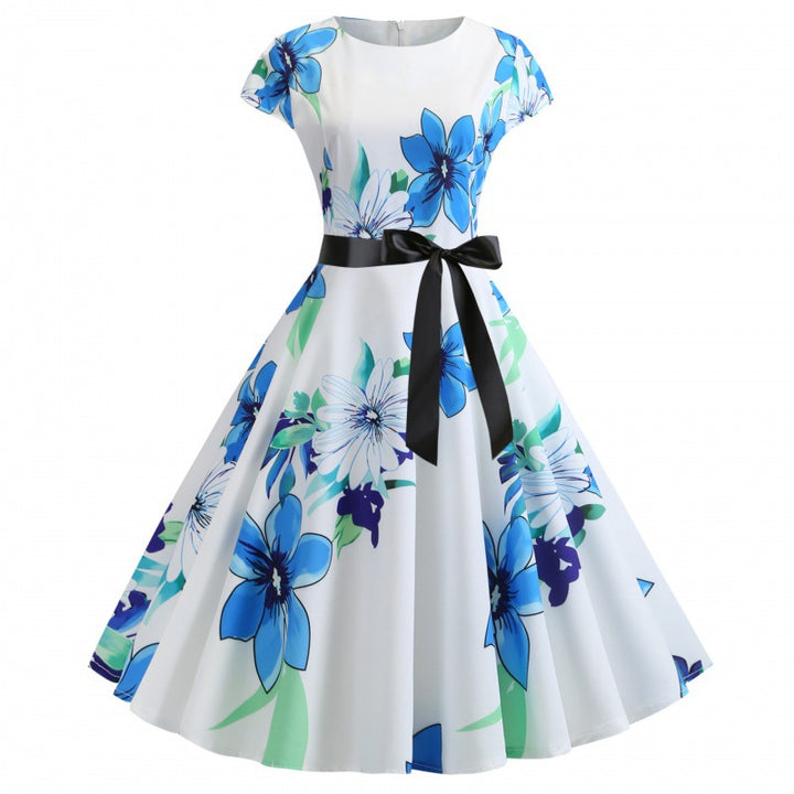 Robe swing femme avec des motifs floraux et une ceinture élégante Levoire