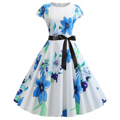 Robe swing femme avec des motifs floraux et une ceinture élégante Levoire