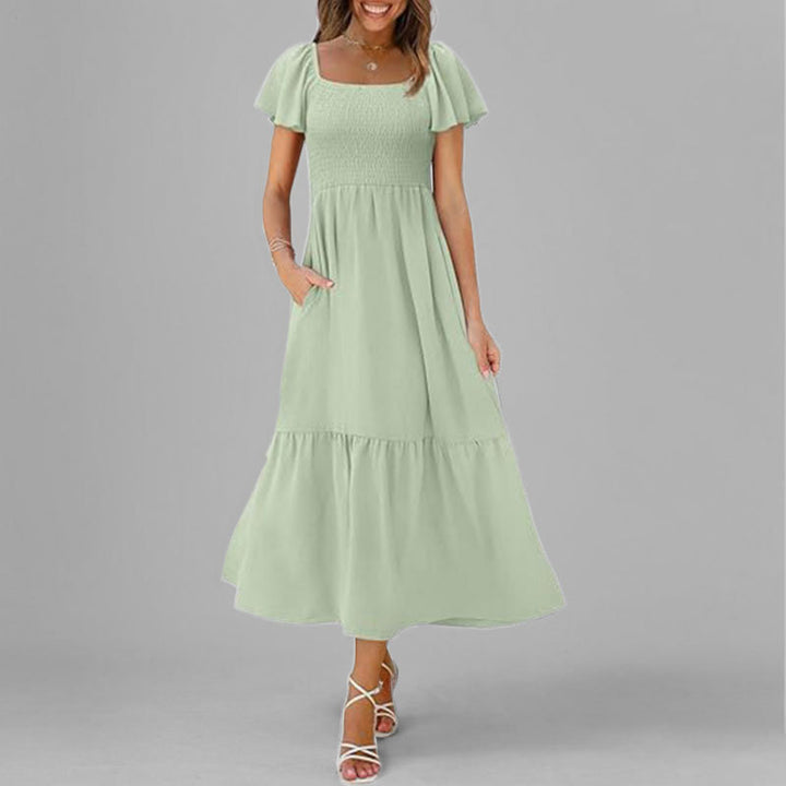 Robe maxi pour femmes avec un décolleté carré élégant et des manches volumineuses Levoire