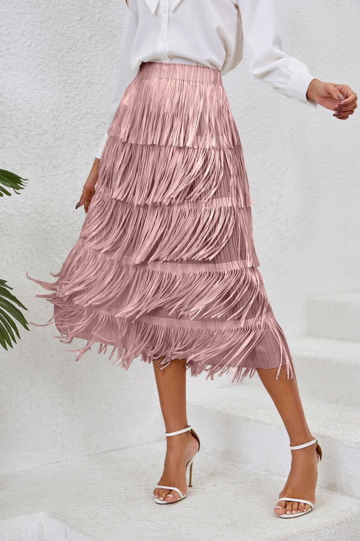 Jupe pour femme avec un design à franges et des couches fluides Levoire