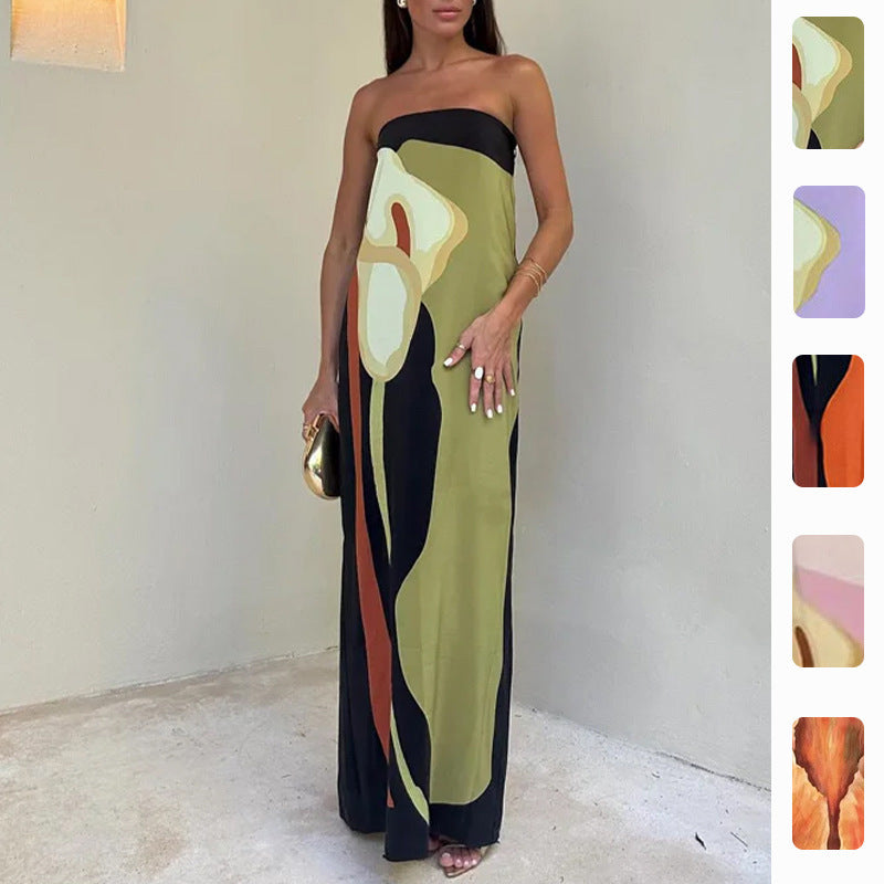 Robe maxi pour femmes dans le style art moderne Levoire