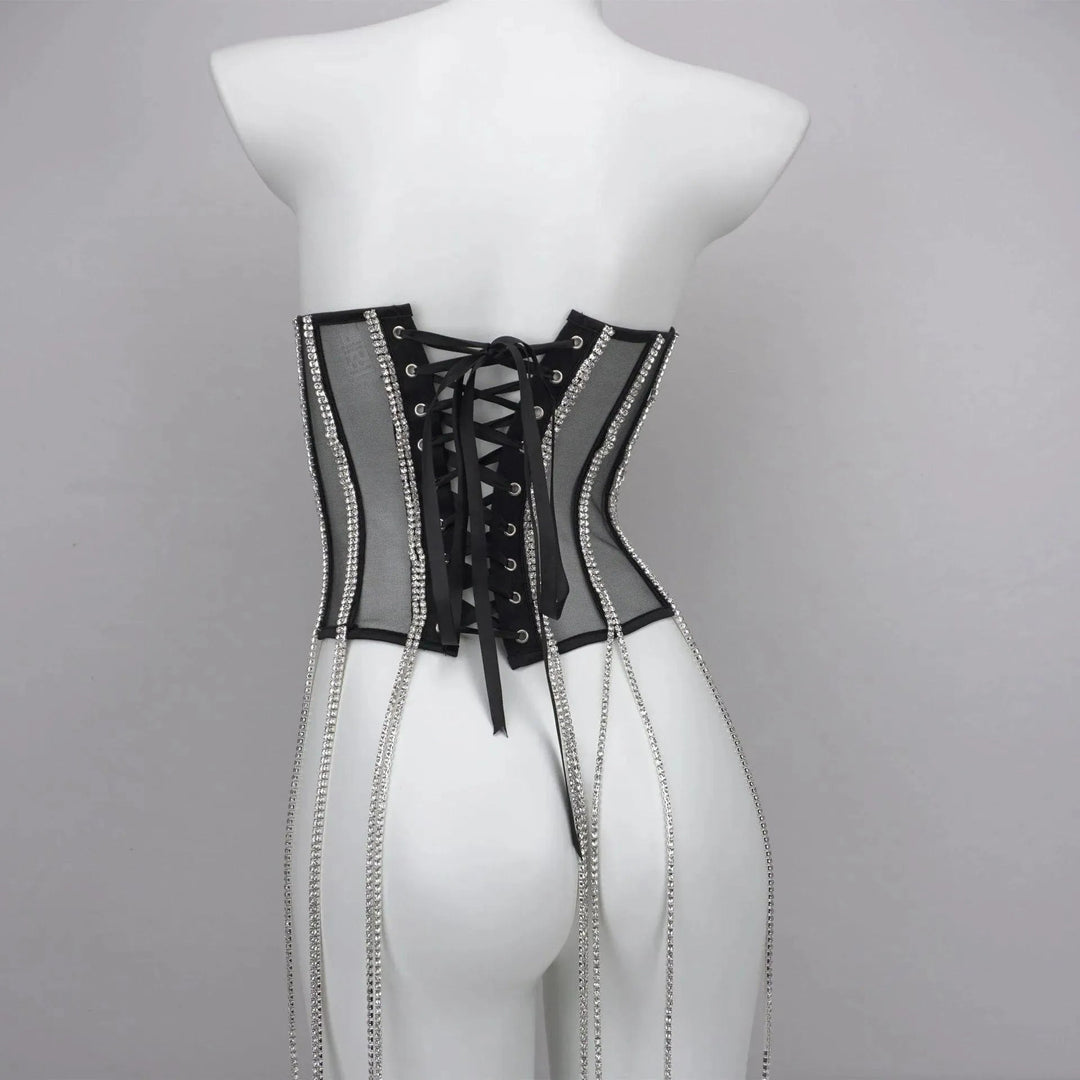 Levoire | Ceinture en chaîne noire sculptante pour femmes en polyester Noir