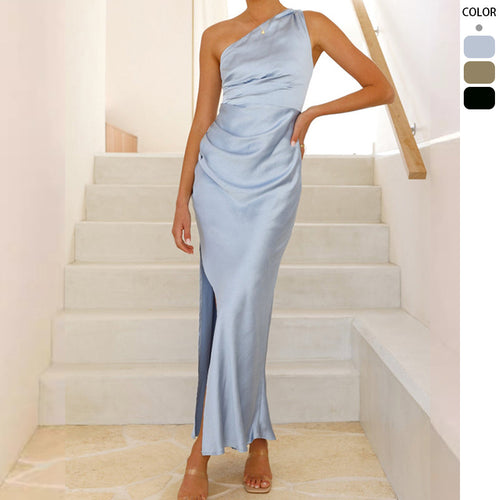 Robe Maxi Élégante pour Femmes avec Design Chic à Volants et Fente Haute Levoire