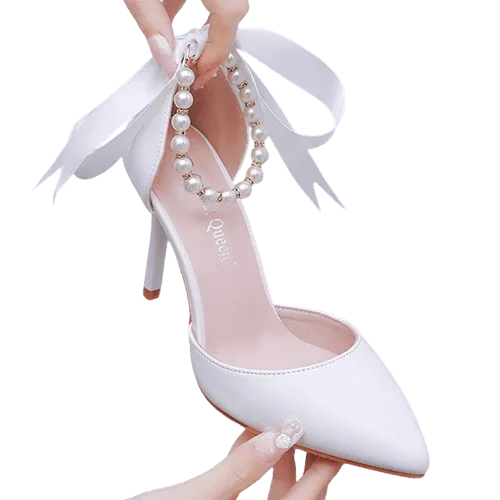 Levoire | Chaussures élégantes avec des perles et une boucle Blanc