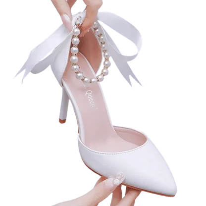 Levoire | Chaussures élégantes avec des perles et une boucle Blanc