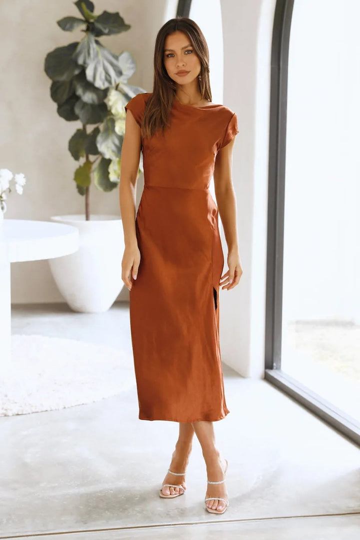 Levoire | Robe Midi Élégance Marron clair
