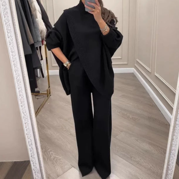 Ensemble de Pull en Tricot pour Femme et Pantalon Ample Levoire