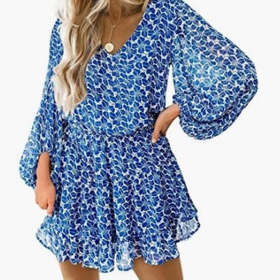Robe à manches courtes pour femmes avec des manches bouffantes volumineuses Levoire