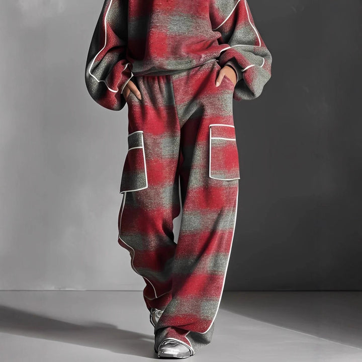 Costume décontracté pour femmes avec design rayé et poches profondes Levoire