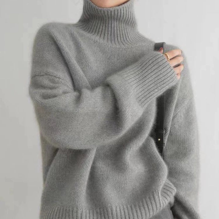 Pull à col roulé confortable pour femme en fine laine Levoire