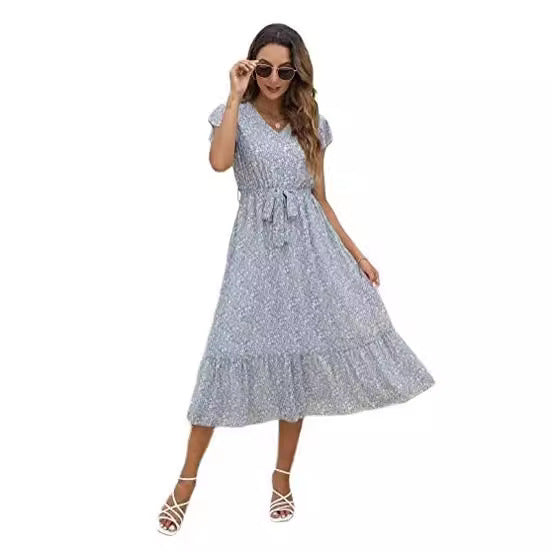 Robe midi femme avec design floral et ceinture Levoire