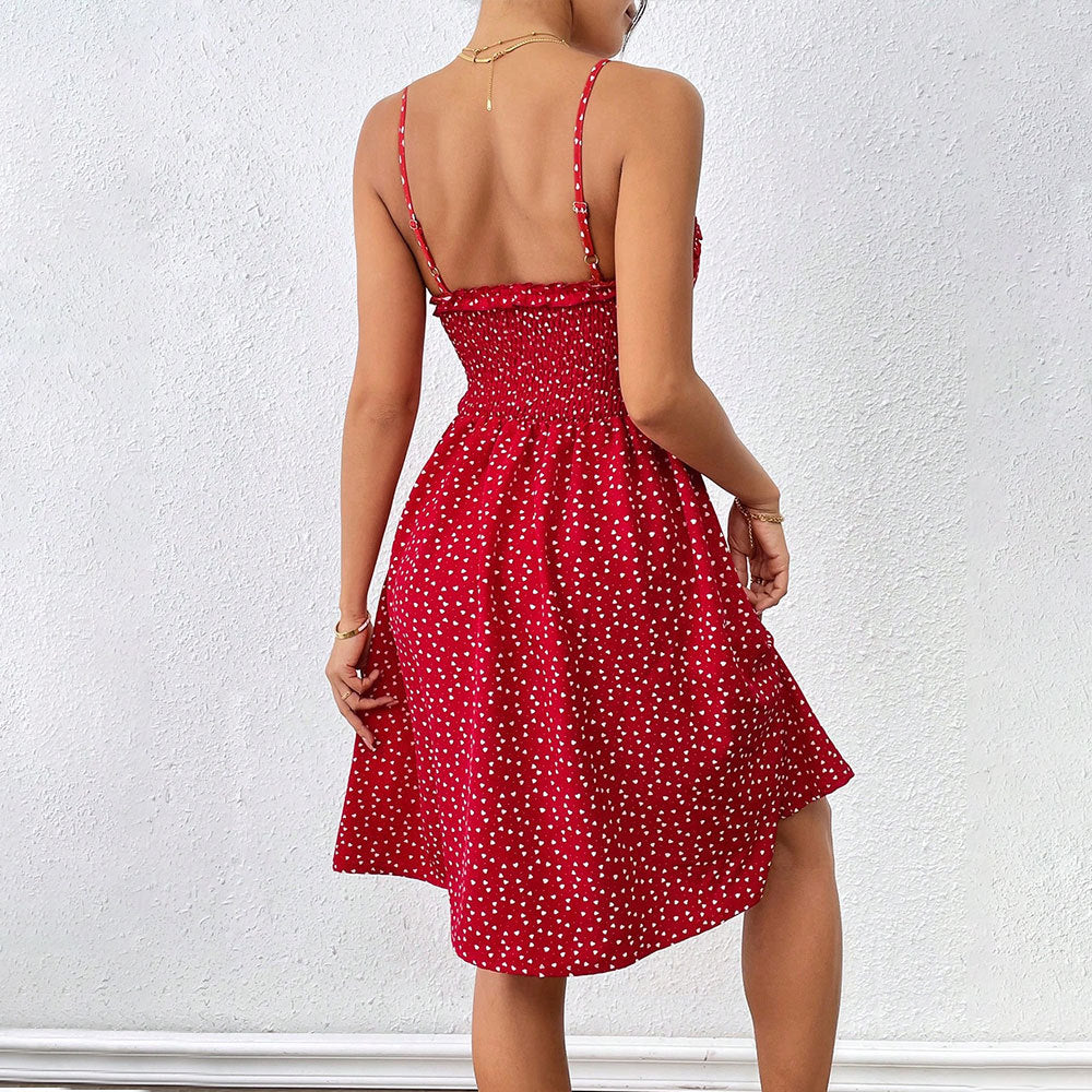 Robe mini pour dames avec une coupe aérée et un détail de volants ludique Levoire