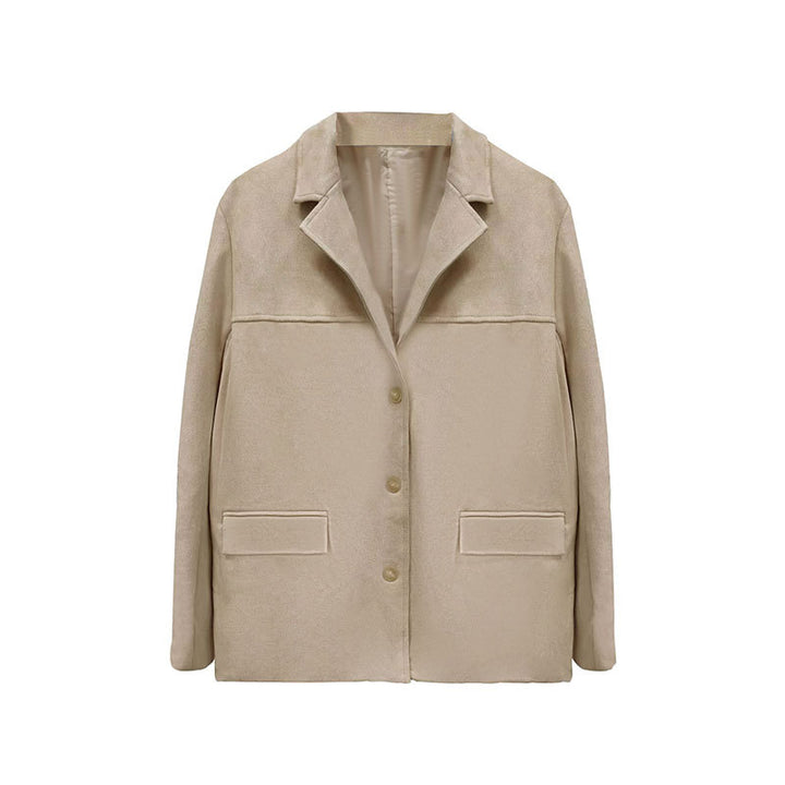 Veste en Suède Élégante pour Femmes avec Coupe Classique et Deux Poches Levoire