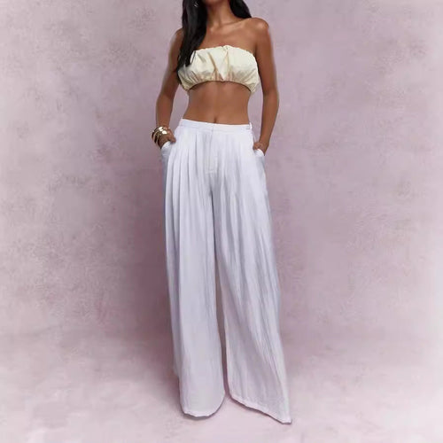 Levoire | Pantalons amples taille haute printemps été