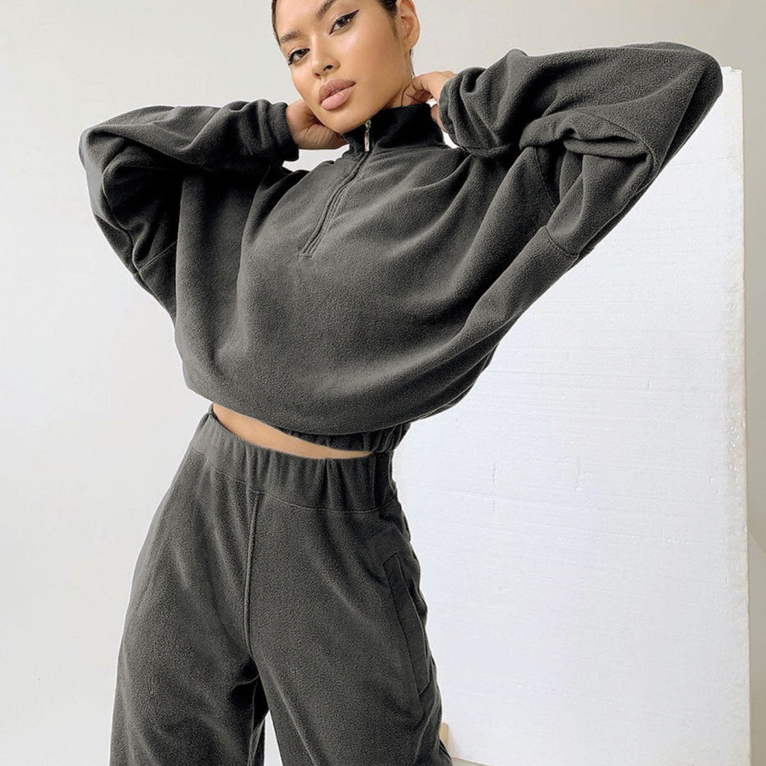 Levoire | Sweat à capuche pratique et pantalon Gris