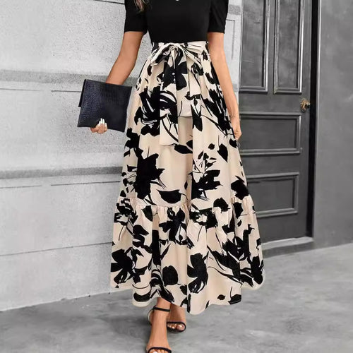 Jupe maxi pour femmes avec coupe volumineuse et design floral Levoire