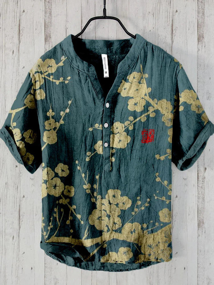 Levoire | Chemise Japonaise En Lin Mélangé Fleur de cerisier