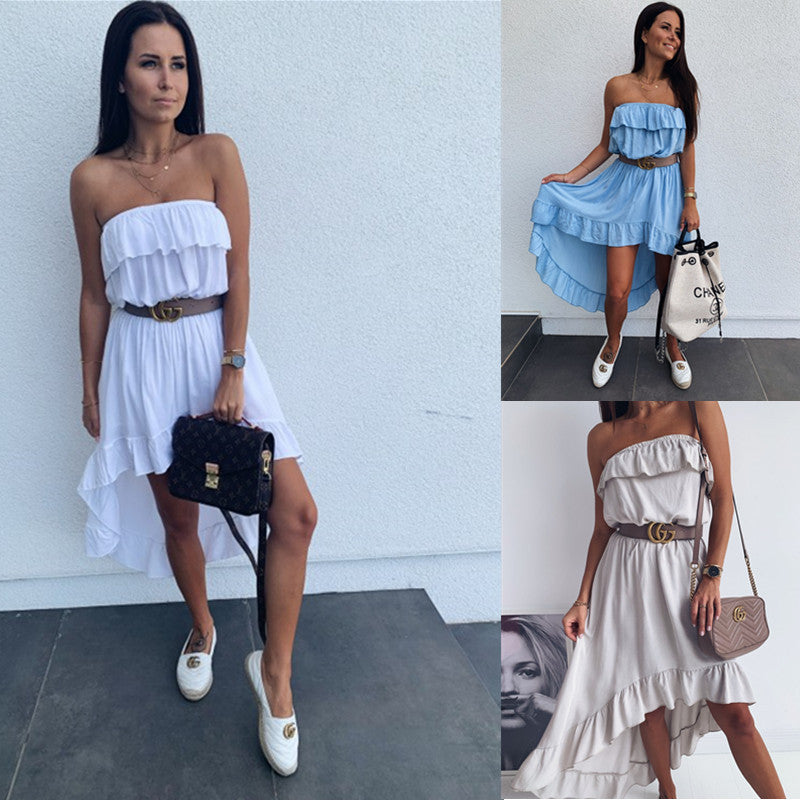 Robe portefeuille femme avec volants et ceinture ajustée Levoire