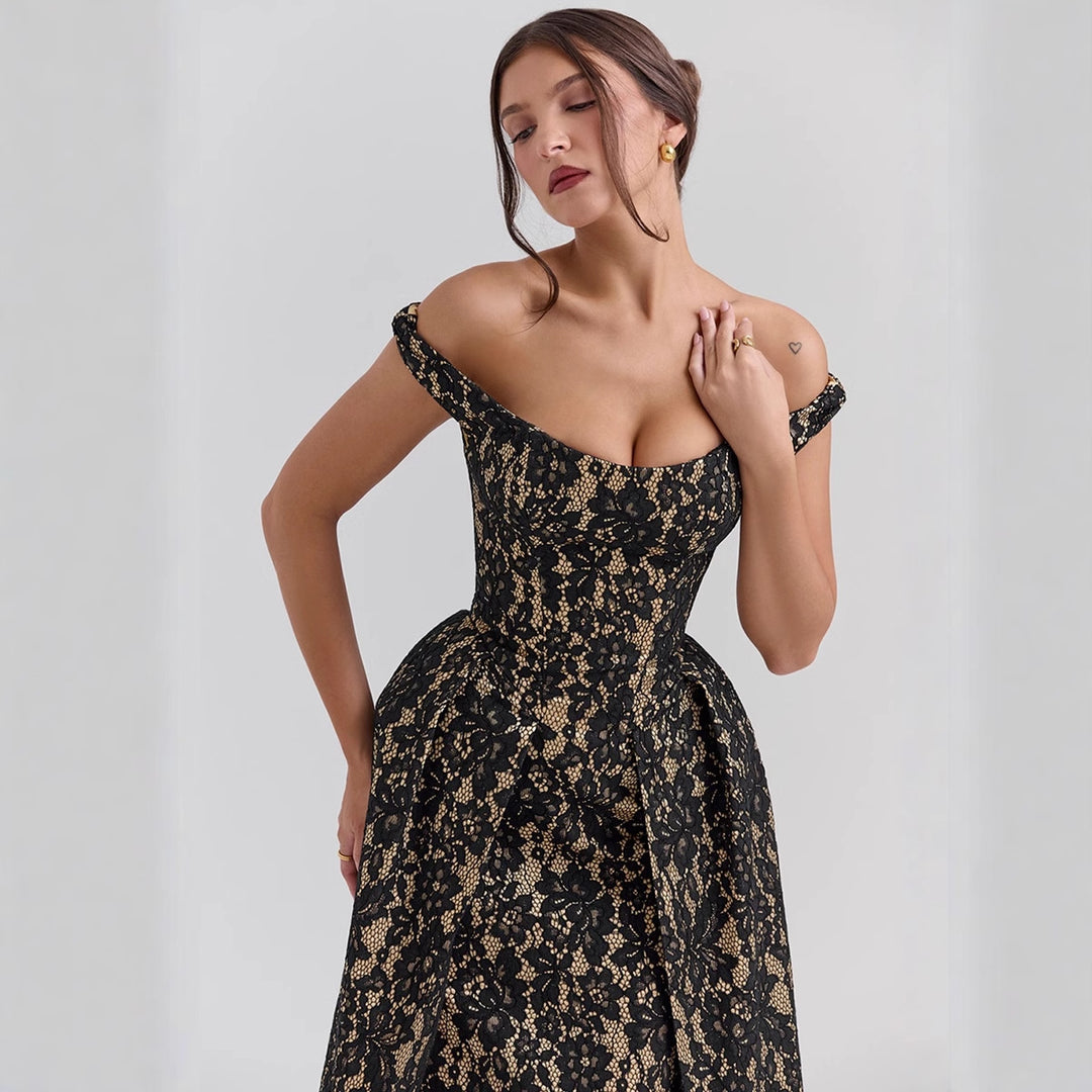 Robe en dentelle de haute qualité pour femmes en coupe A-line élégante Levoire