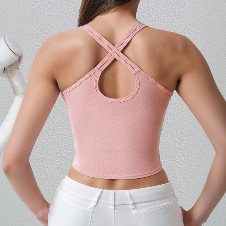 Débardeur de sport pour femmes avec coupe slim et bretelles décoratives Levoire
