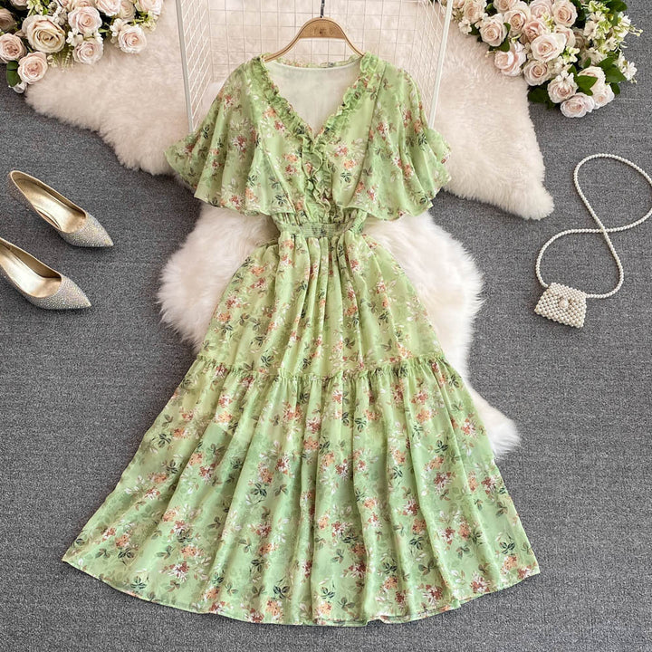 Levoire | Robe Élégante Avec Imprimé Floral Pour Femmes Vert Taille unique