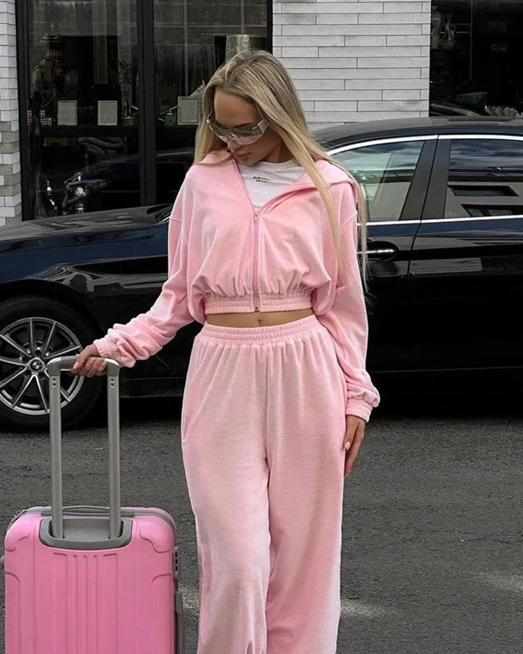 Levoire | Confortable Sweat à Capuche Ensemble Pantalon Ajusté Rosa