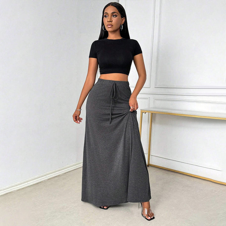 Jupe maxi pour femme avec cordon de serrage ajustable et taille élastique Levoire