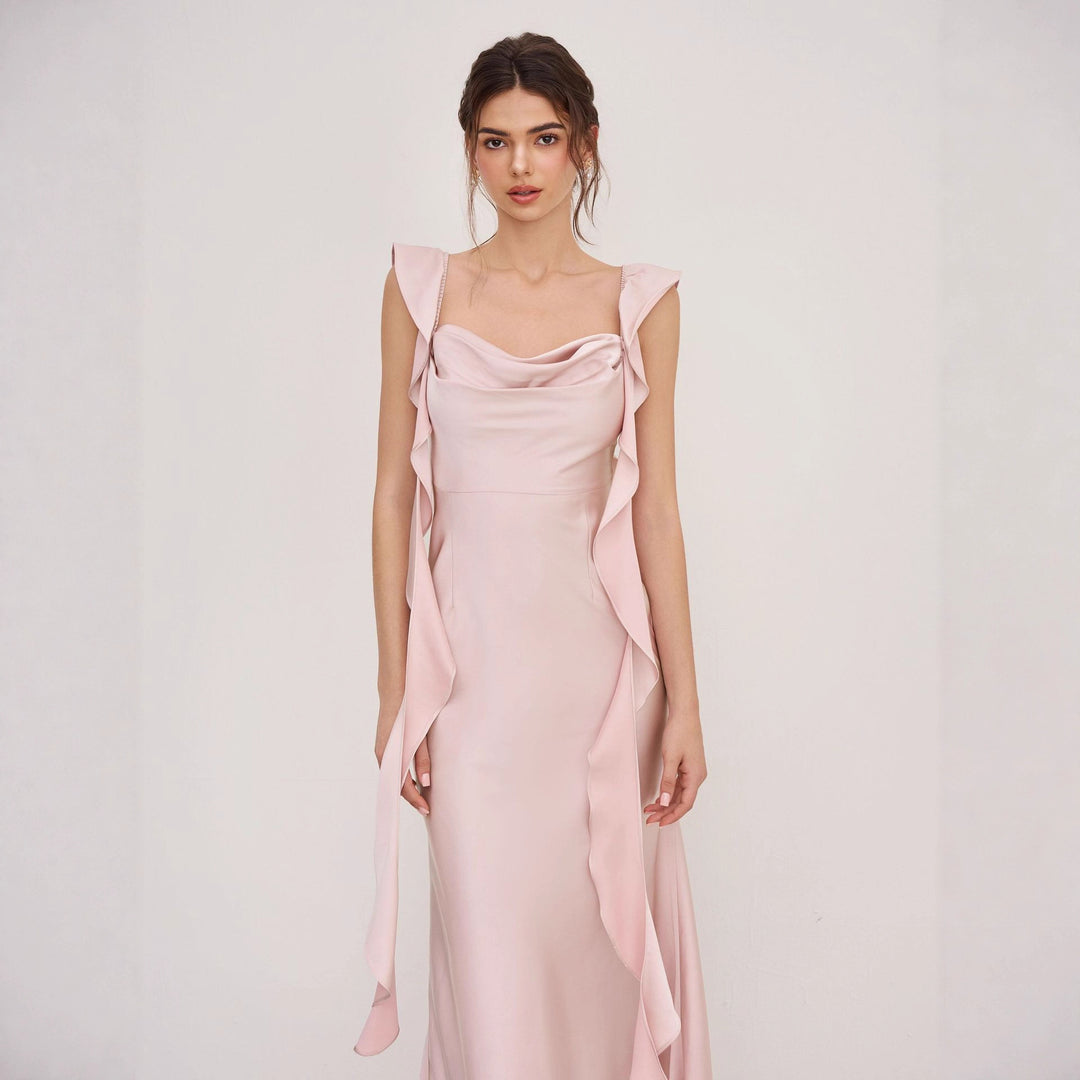 Robe de soirée pour femme avec volants asymétriques Levoire