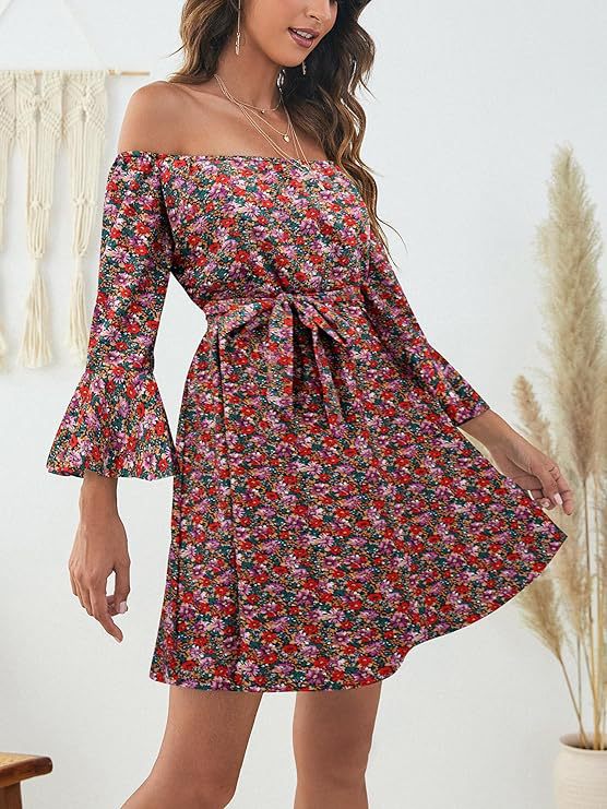 Robe femme décolletée avec motif coloré Levoire