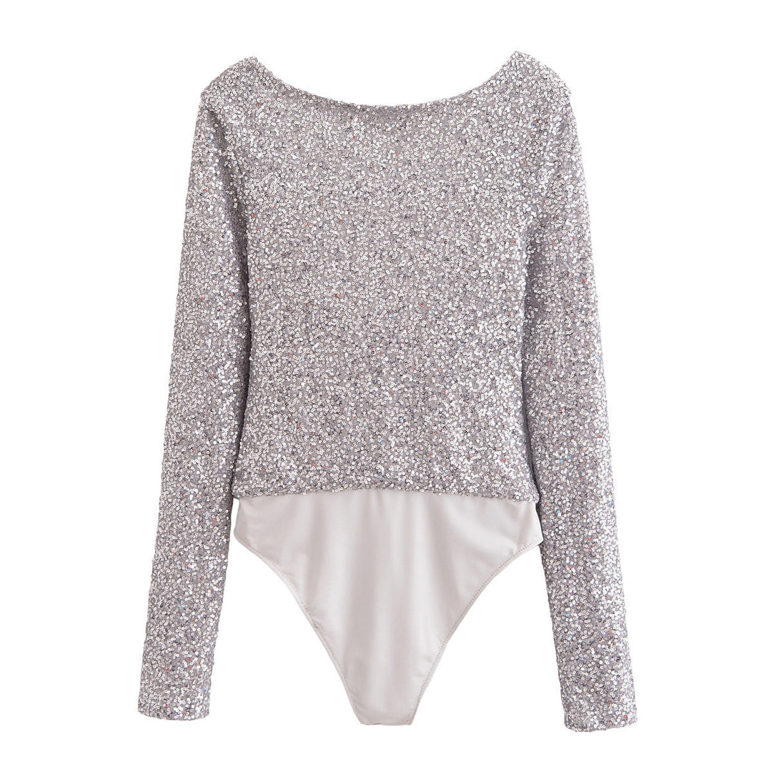 Levoire | Glam Paillette Combinaison Réversible à Manches Longues