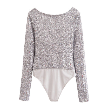 Levoire | Glam Paillette Combinaison Réversible à Manches Longues