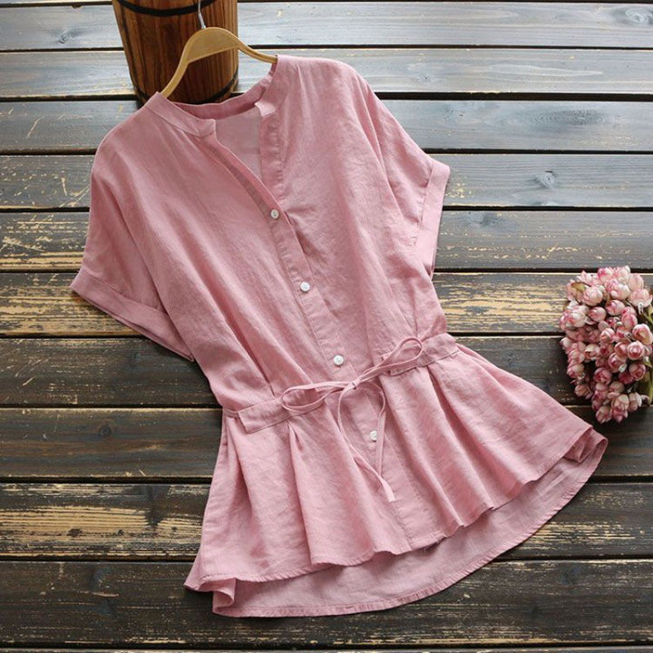 Tunique Femme Boutonnée avec Design Ajusté et Manches Courtes Levoire