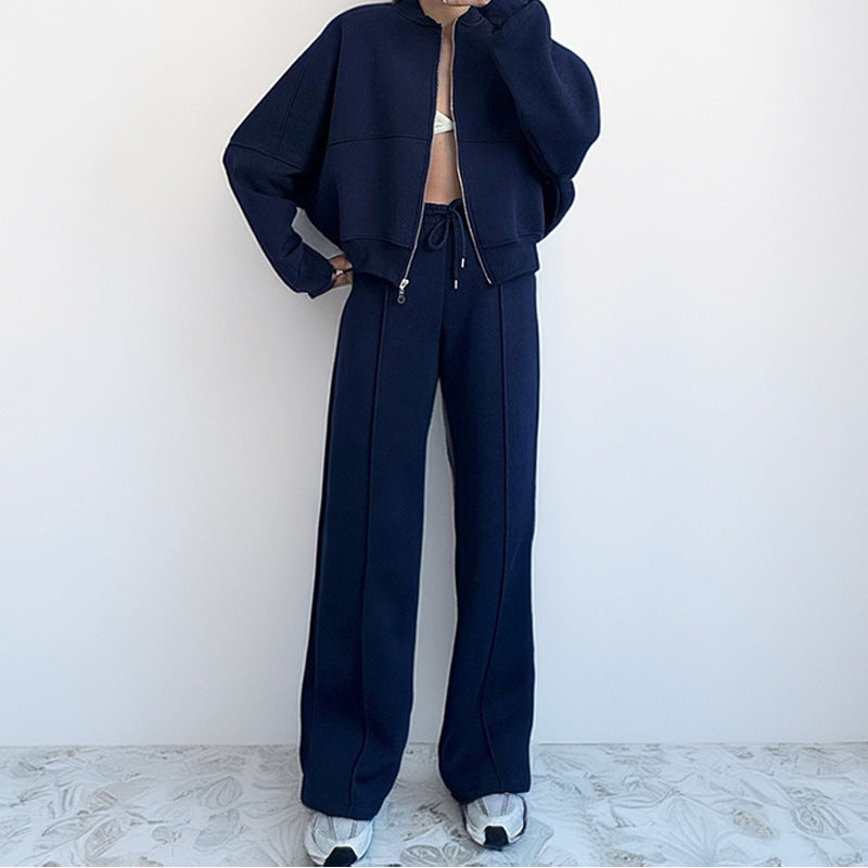 Ensemble sportif pour femmes avec fermeture éclair et jambes larges Levoire