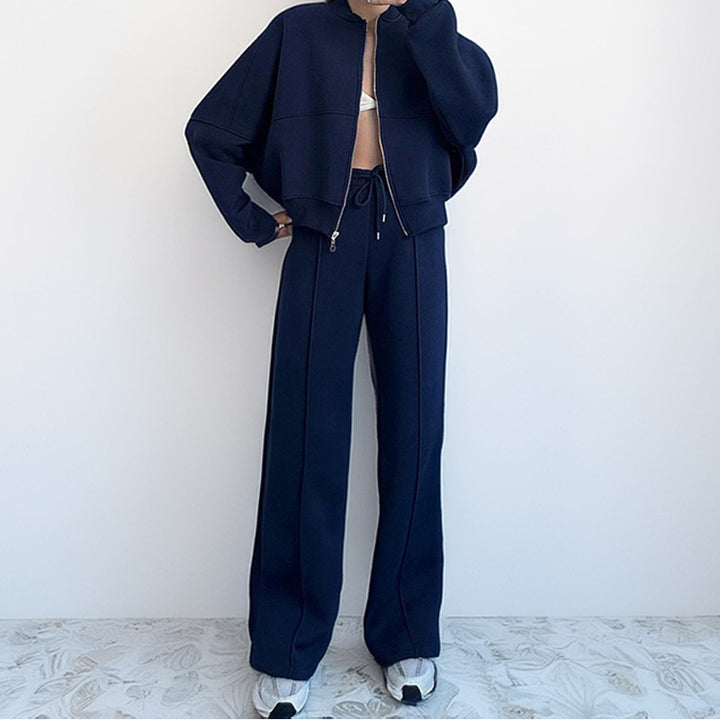 Ensemble sportif pour femmes avec fermeture éclair et jambes larges Levoire