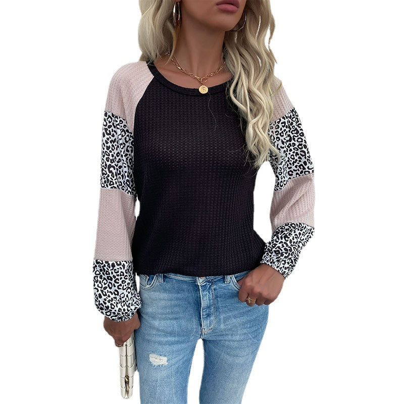 Top à la mode pour femmes avec imprimé animal et élégantes manches bouffantes Levoire