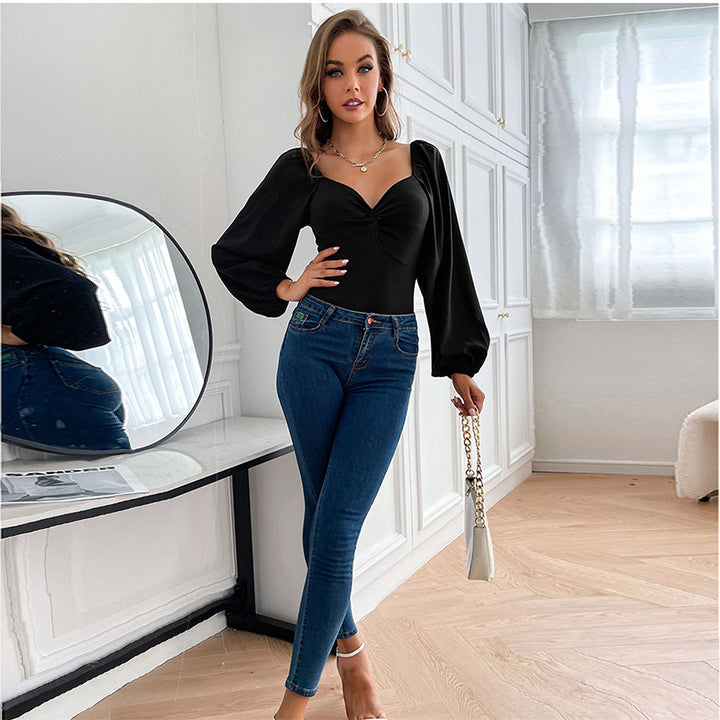 Body pour femme avec un élégant décolleté en V et des manches bouffantes Levoire