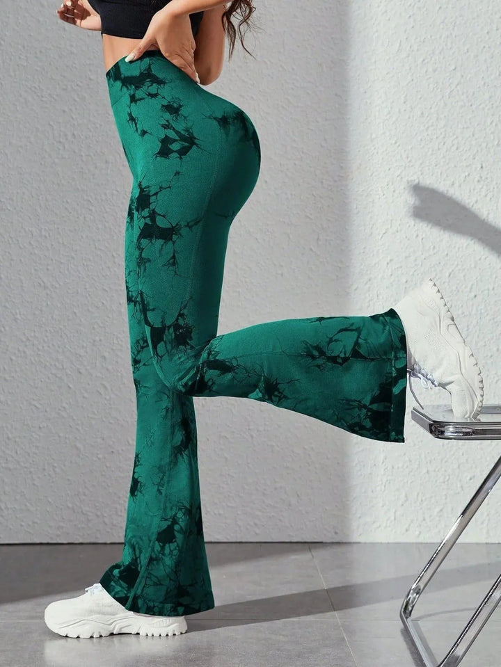 Levoire | Pantalons éléphantin Cravate teinture noir et vert
