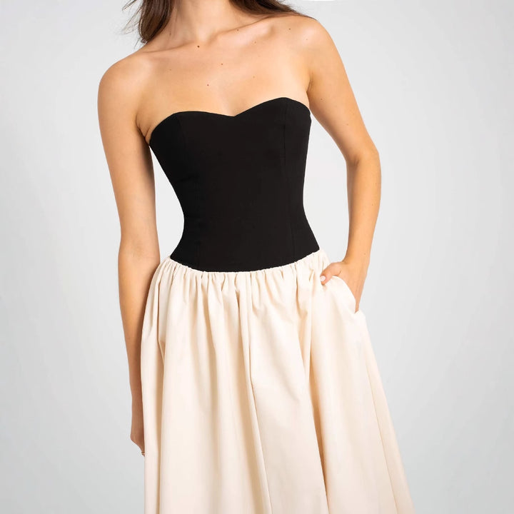 Robe maxi femme avec décolleté en cœur et jupe élégante Levoire