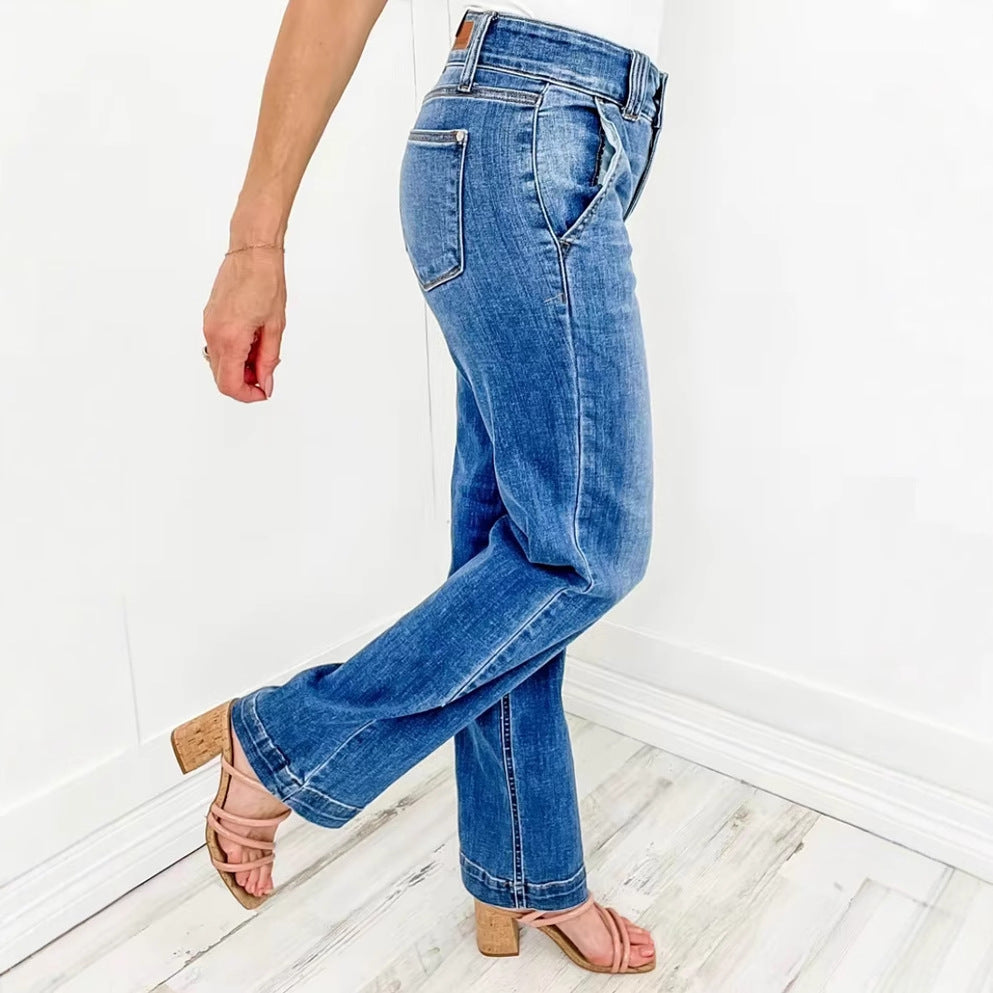 Jeans larges taille haute pour femmes avec coupe confortable Levoire