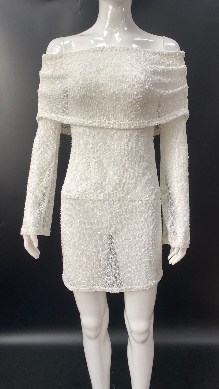 Levoire | Élégante Robe Longue à Épaules Dénudées Blanc