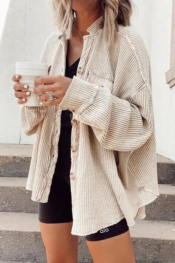Levoire | Veste en shirt irrégulière pour femmes Abricot