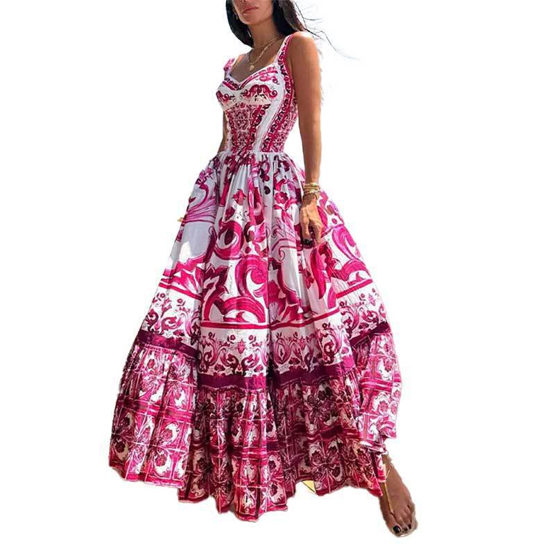 Robe maxi femme avec une élégante coupe évasée et des embellissements élaborés Levoire