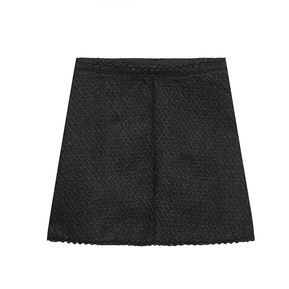 Levoire | Veste chic avec structure de boutons et jupe courte jupes courtes noires A3